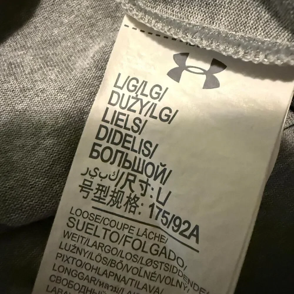 Under Armour shirt mens L gray blue baseball utility raglan sleeve activewear